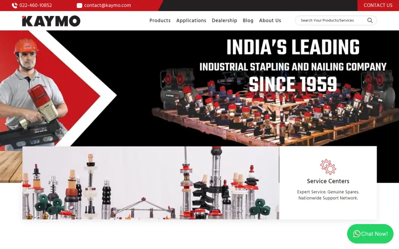 Front page of the Kaymo website