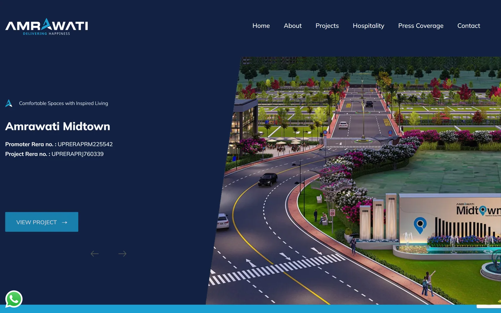 Front page of the Amrawati Group website