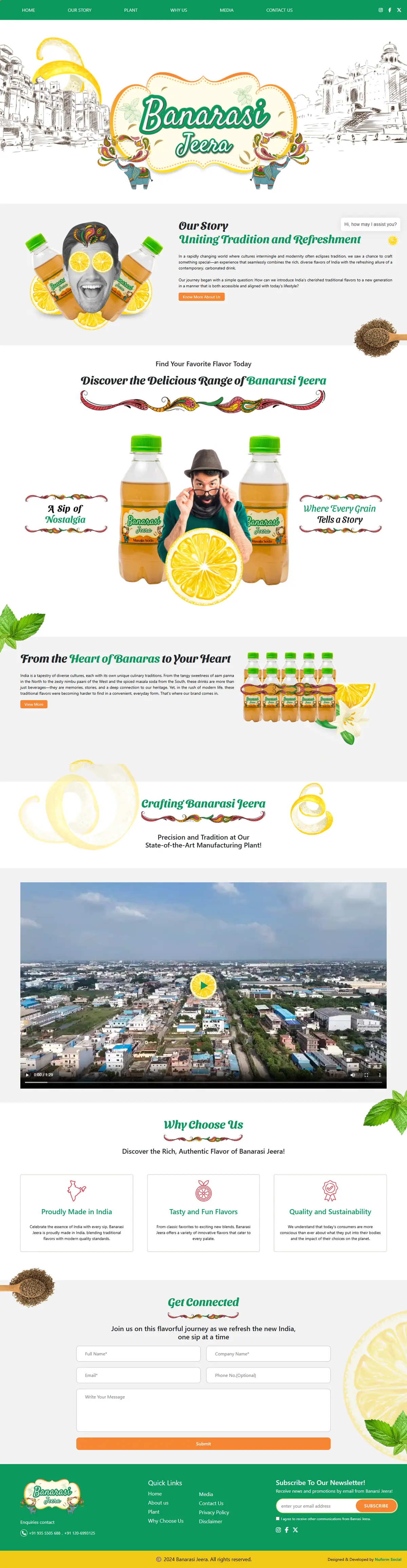 The whole Banarasi Jeera front page, top to bottom