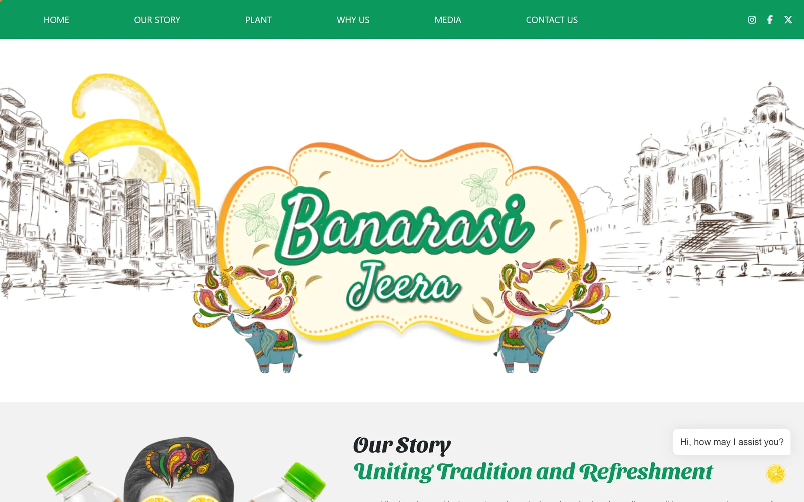 Front page of the Banarasi Jeera website