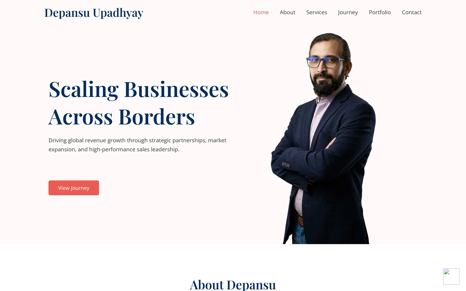 Front page of the Depansu Upadhyay website