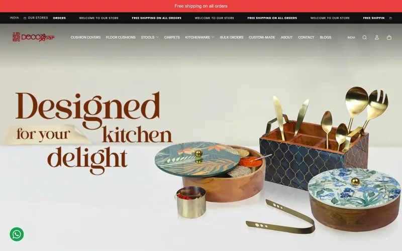 Front page of the Decoghar website