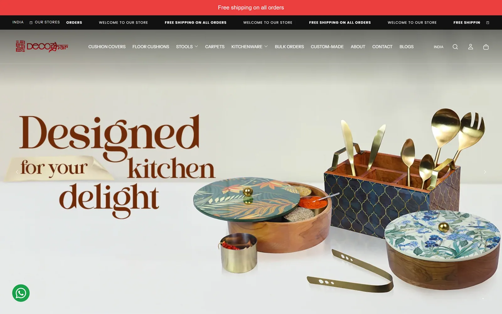 Front page of the Decoghar website