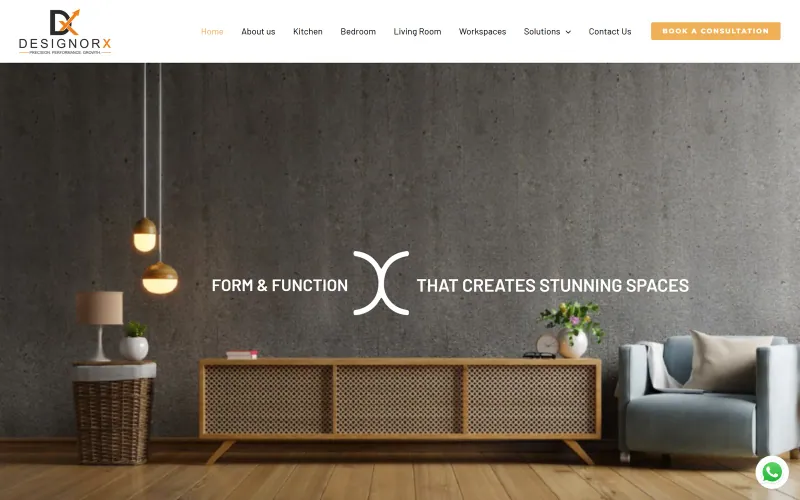 Front page of the Designorx website