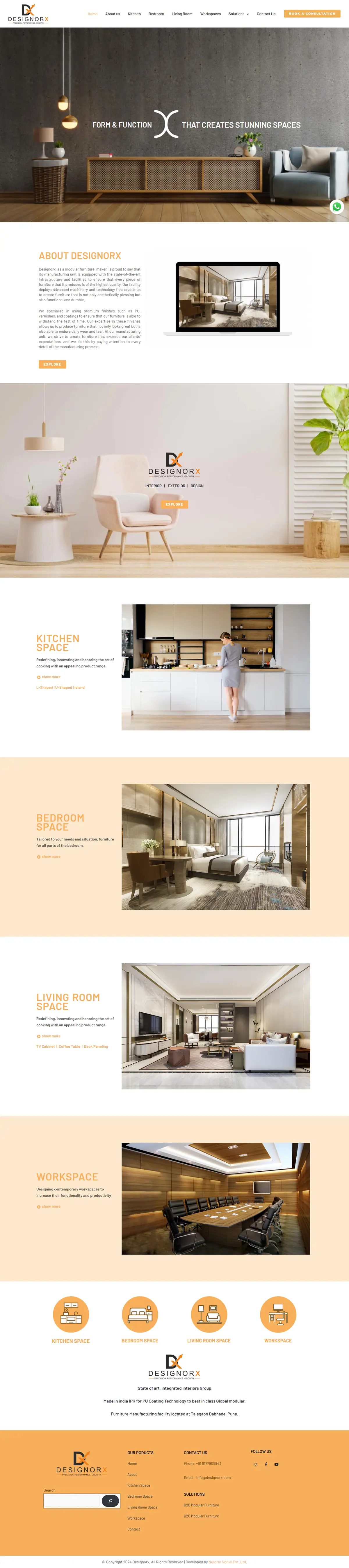 The whole Designorx front page, top to bottom