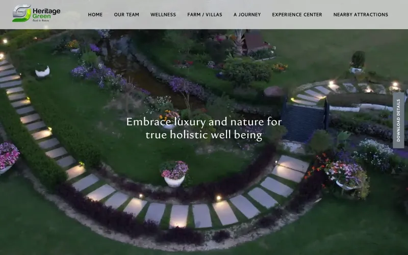 Front page of the Green Heritage website