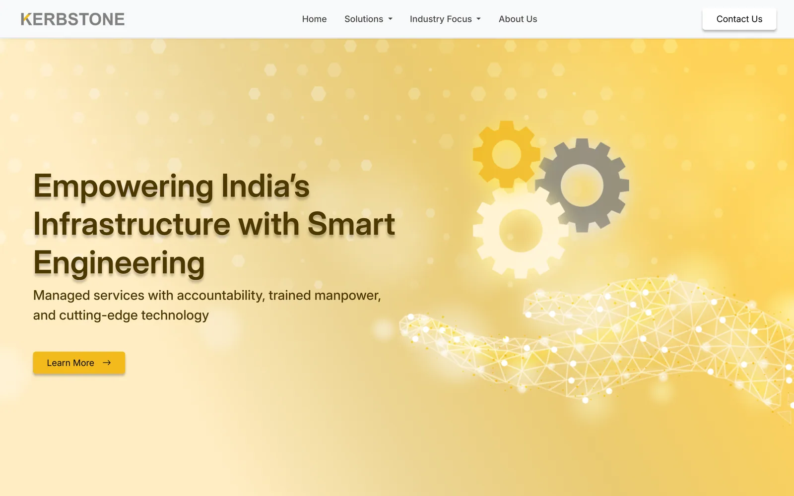Front page of the Kerbstone Energy Solutions website