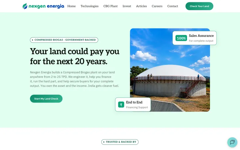 Front page of the Nexgen Energia website