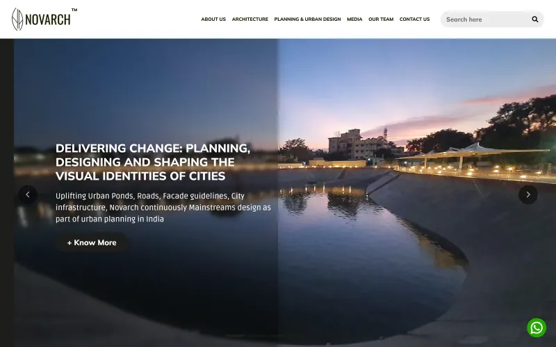 Front page of the Novarch Architects website