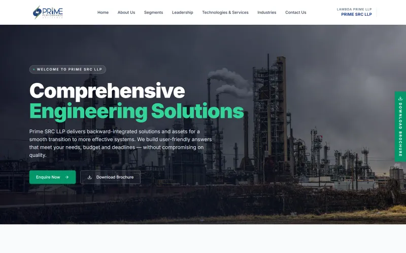 Front page of the Prime SRC website