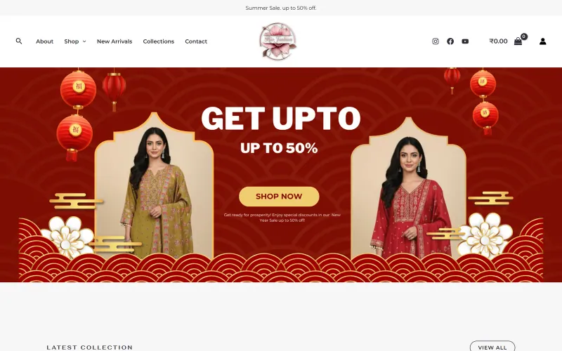 Front page of the Rivfashion website