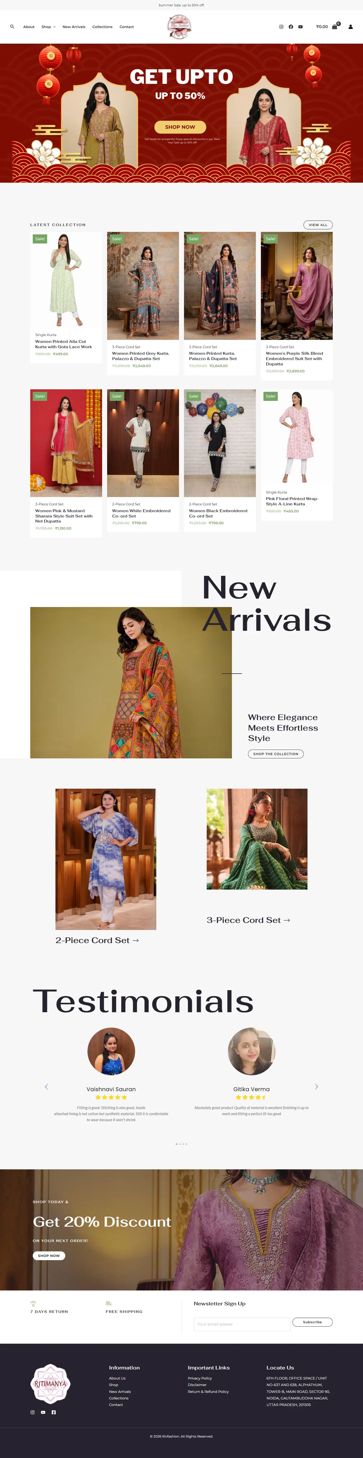 The whole Rivfashion front page, top to bottom