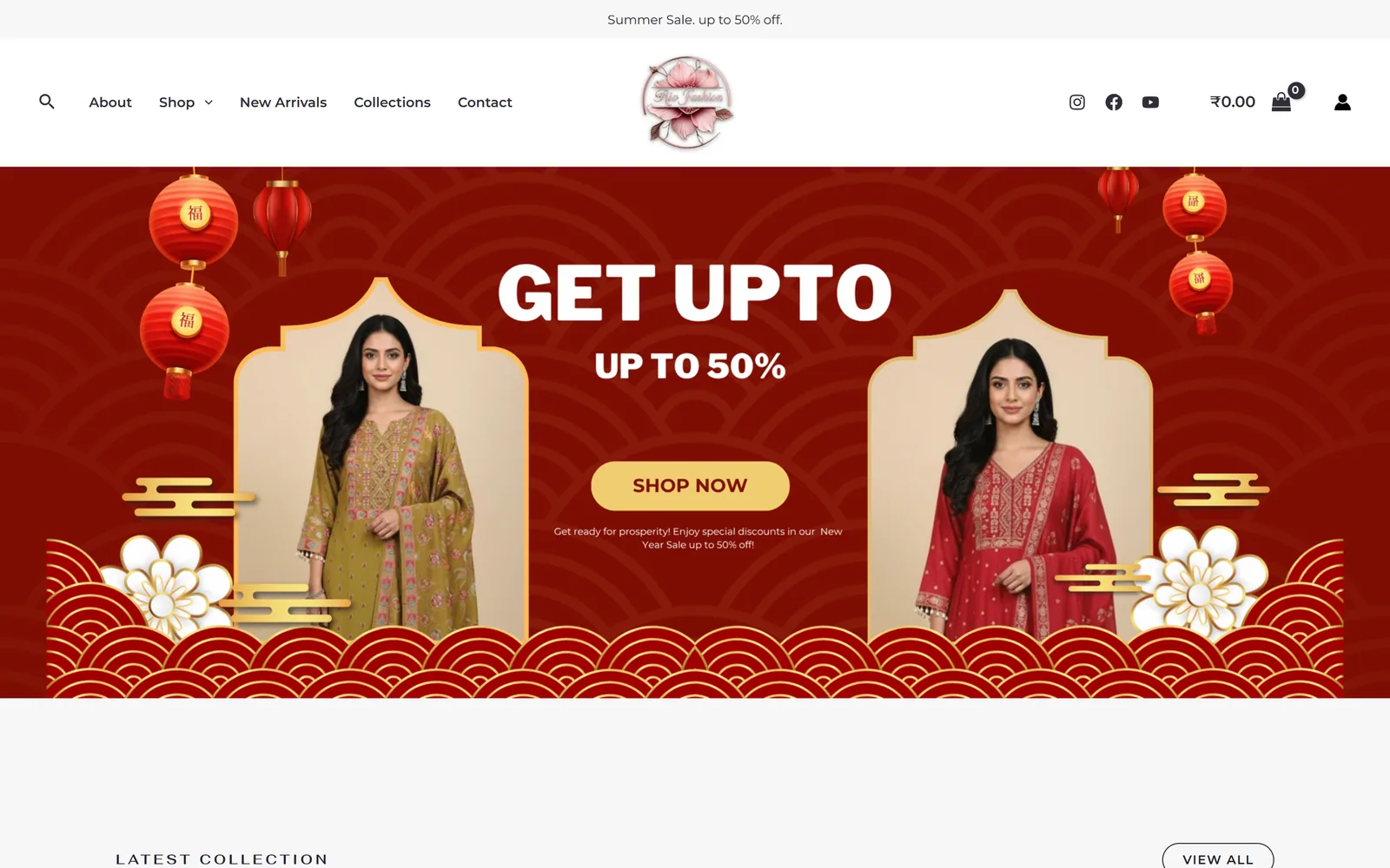 Front page of the Rivfashion website