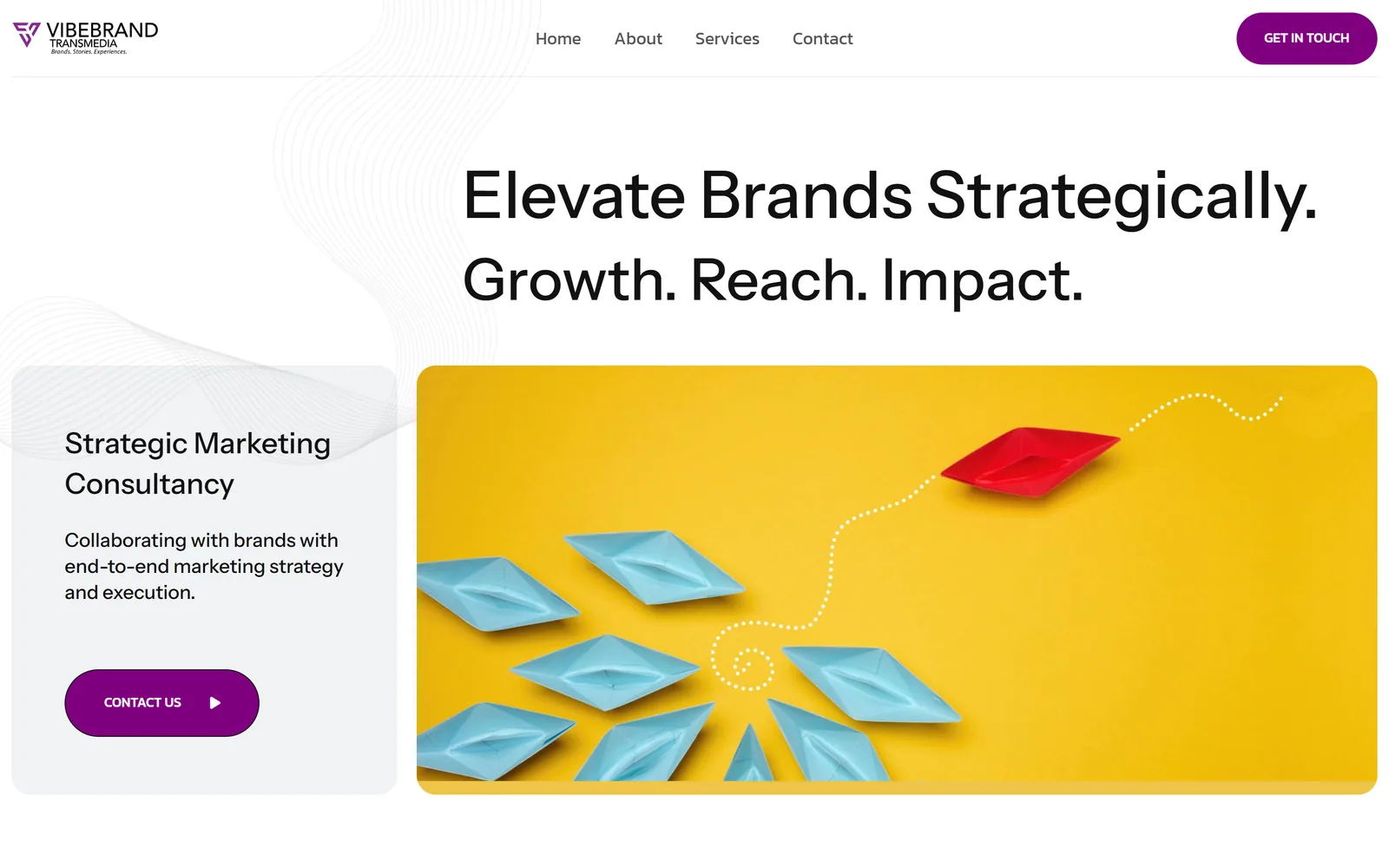 Front page of the Vibebrand Transmedia website